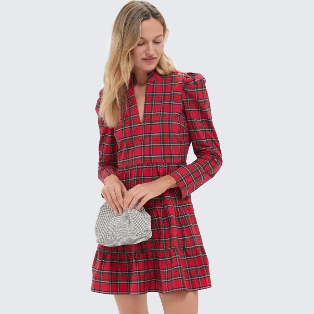 Sail to Sable Women's Long Sleeve Plaid Tunic Dress